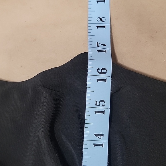 Ronni Nicole, Size 8 Little Black Dress, Draped Neckline Ruched Side Midi Length - Picture 9 of 15